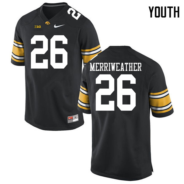 Youth #26 Kaevon Merriweather Iowa Hawkeyes College Football Jerseys Sale-Black